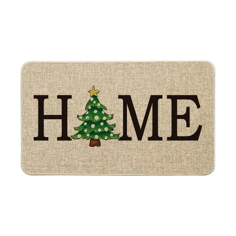 Alfombrilla de Suelo de Tierra de Diatomeas Antideslizante Alfombra de Cocina Absorbente Textura Lino Estampado Entrada Baño Alfombra Decorativa