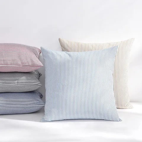 Moderne Minimalistische Baumwolle Leinen Gestreifte Kissenbezug Karo Muster Deko Kissenhülle Für Sofa Bett Wohnzimmer Zuhause Deko