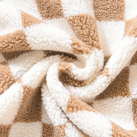 Federa per Cuscino in Peluche a Scacchiera Moderno Minimalista Copricuscino Geometrico Morbido per Divano Soggiorno Casa