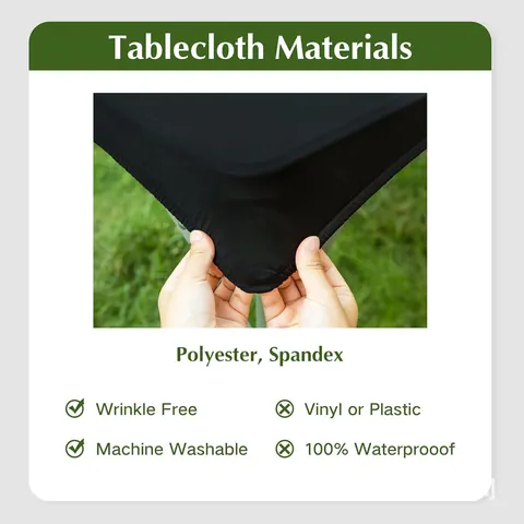 Moderne Minimalistische Tischdecke Aus Hochelastischem Polyester Einfarbig Staubdicht Elastischer Rand Stretch Tischbezug Für Outdoor Bankett