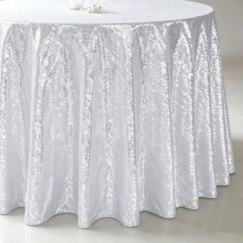 Runde Pailletten Tischdecke Glitzer Funkeln Tischabdeckung Für Hochzeit Geburtstag Party Bankett Dessert Tischdekoration Polyester Tischläufer
