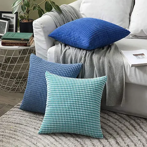Modern Nordic Corduroy Corn Kernel Texture Cushion Cover Solid Color Soft Plush Throw Pillow Case For Home Living Room Sofa