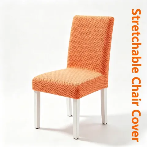 Stretch Chair Cover For Dining Room Jacquard Elastic Seat Slipcover Protective Removable Washable For Home Banquet