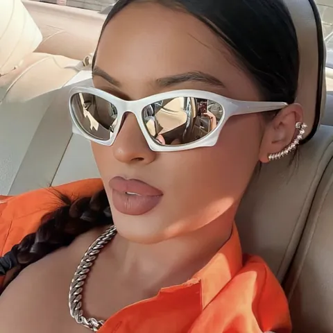 Futuristische Quadratische Katzenauge Sonnenbrille Für Herren Damen Mode Y2K Sport Sonnenbrille Trendy Hip Hop Outdoor Brillen