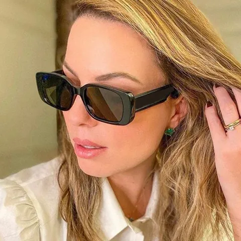 Trendy Square Frame Sunglasses For Women Euro-American Style PC Frame AC Lens UV400 Protection Ins Popular Everyday Outdoor Eyewear