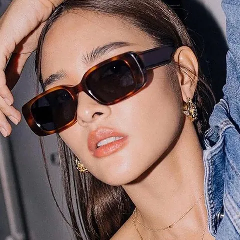 Trendy Square Frame Sunglasses For Women Euro-American Style PC Frame AC Lens UV400 Protection Ins Popular Everyday Outdoor Eyewear