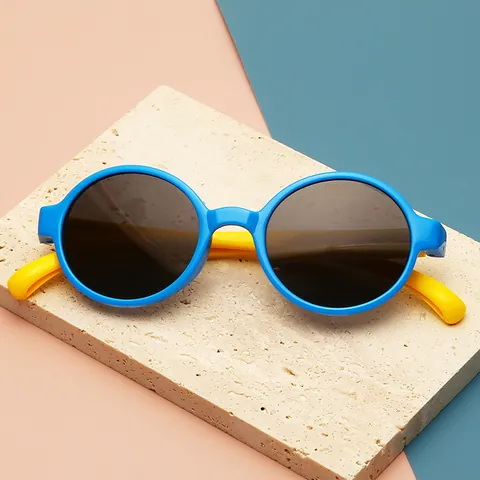 Baby Kinderen Ronde Frame Zonnebril Zachte Siliconen UV400 Bescherming Mode Retro Outdoor Brillen Voor Peuters Kinderen