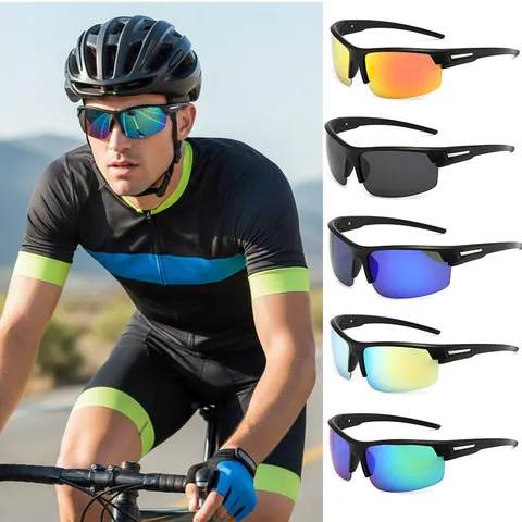 Polarized Sports Cycling Sunglasses For Men Women UV400 Protection Semi-Rimless Outdoor Running Hiking Sunglasses Gear