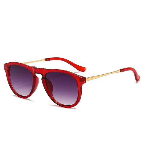 Retro Round PC Frame AC Lens Sunglasses Luxury Alloy Temple UV400 Protection Oversized Sun Glasses For Women Men Fashion