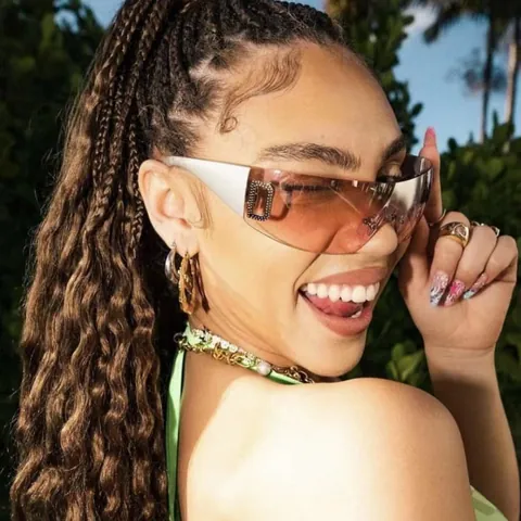 Lunettes de Soleil Y2K Monobloc Sans Monture Pour Femmes Hommes Mode Euro-Américaine Lunettes de Soleil Sport Strass