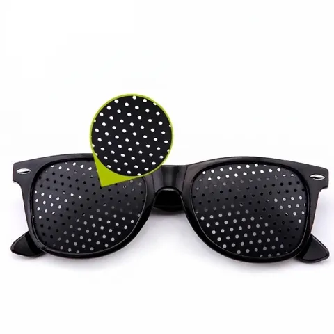 Professional Pinhole Glasses For Vision Correction Stenopeic Glasses Sun Protection Polycarbonate Full Frame Eyewear For Men Women