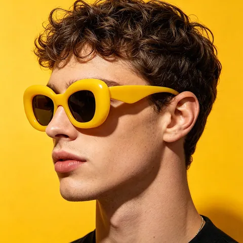 Trendy Inflated Bubble Sunglasses For Women Men Funny Oversized Oval Frame Sun Glasses Fashion Ins Style Eyewear UV Protection