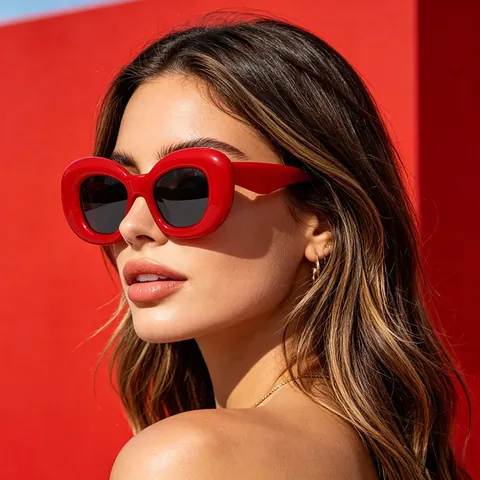 Trendy Inflated Bubble Sunglasses For Women Men Funny Oversized Oval Frame Sun Glasses Fashion Ins Style Eyewear UV Protection