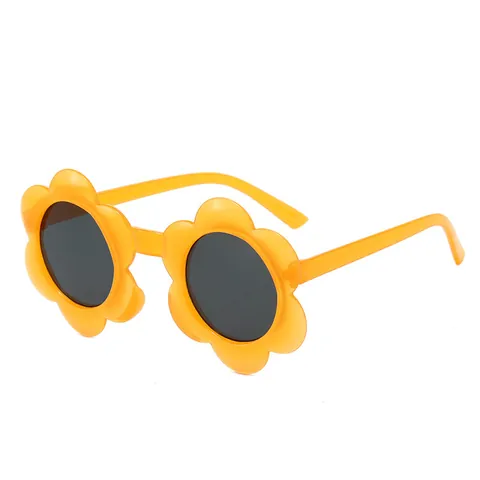 Cute Sunflower Shaped Kids Sunglasses Jelly Color Flower Frame UV400 Protection PC Eyewear For Boys Girls Outdoor Beach Daily Wear