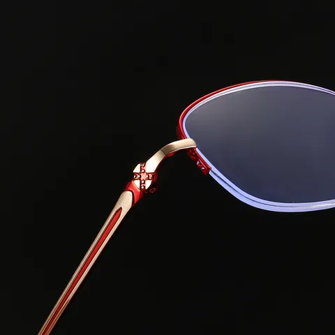 Damen Anti-Blaulicht Lesebrille Legierung Metall Halbrahmen Mode Business Elegante Altersweitsichtigkeit Brille Für Ältere Damen