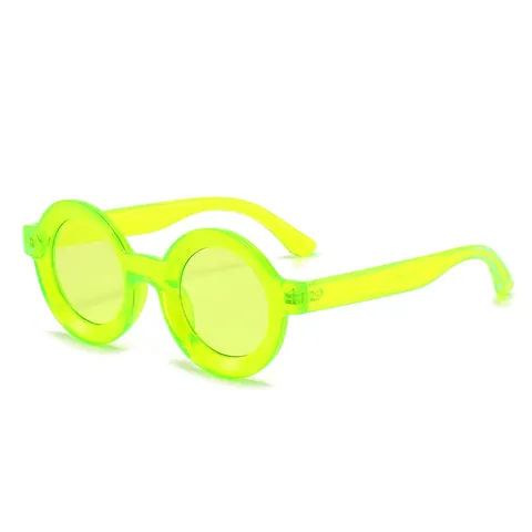 Fashion Round Frame Sunglasses For Women Retro Wide Leg Sun Glasses European American Style Vintage Oversized Circle Eyewear UV400 Protection