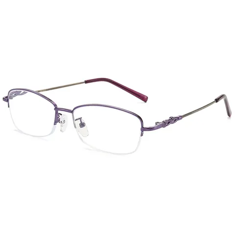 Damen Mode Halbrahmen Gedächtnis Titanlegierung Lesebrille Blaulichtschutz High Definition Quadratischer Rahmen Lesebrille