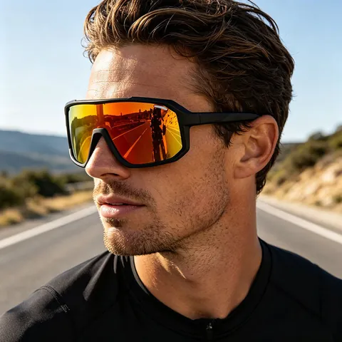 Sports Sunglasses Fashion Big Frame Colorful Outdoor Cycling Eyewear Anti-UV Windproof Goggles For Hiking Climbing Unisex Protective Glasses