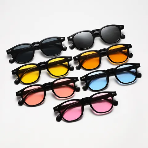 Retro Round Frame Rivet Sunglasses For Men Women UV400 Protection PC Material Classic Fashion Eyewear For Driving Outdoor