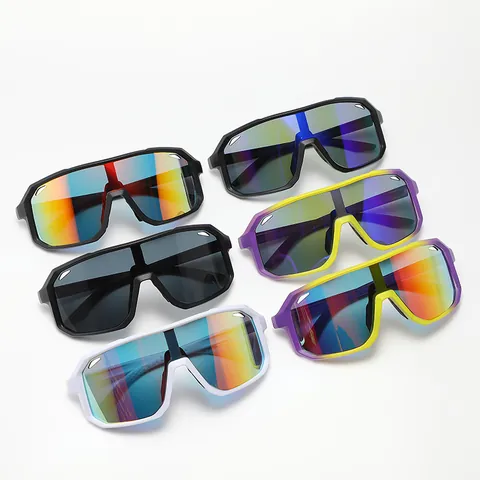 Sports Sunglasses Fashion Big Frame Colorful Outdoor Cycling Eyewear Anti-UV Windproof Goggles For Hiking Climbing Unisex Protective Glasses