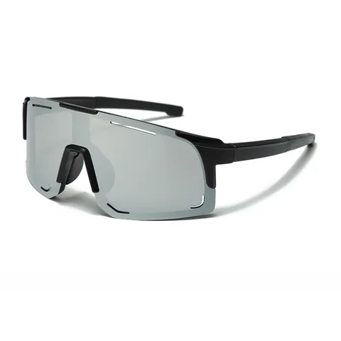 Gafas de Sol Deportivas de Ciclismo para Niños UV400 Escudo de Una Pieza Moda Aire Libre PC Lentes de Espejo Multicolor