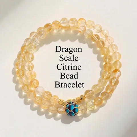Natural Crystal Dragon Scale Beaded Bracelet Double Layer Amethyst Rose Quartz Prehnite Enamel Jewelry For Women