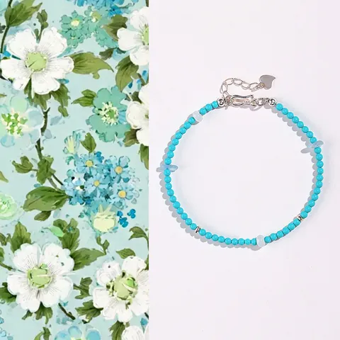 Handmade Turquoise And Aquamarine Beaded Jewelry Set For Women Fresh Sweet Ocean Style With Heart Pendant Shell Accents