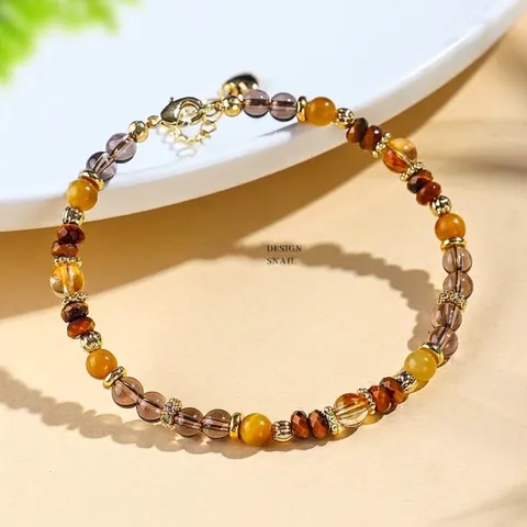 Natürliche Obsidian Goldene Tigerauge Citrin Schmuck Für Damen Vintage Handgefertigte Stein Ring Armband Halskette Zubehör