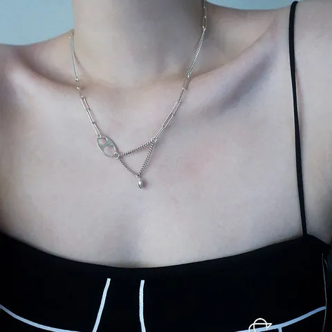 925 Sterling Zilver Vintage Thaise Zilveren Hart Hanger Halsketting Retro Ovale Schakelketting Halsketting Voor Dames Sieraden