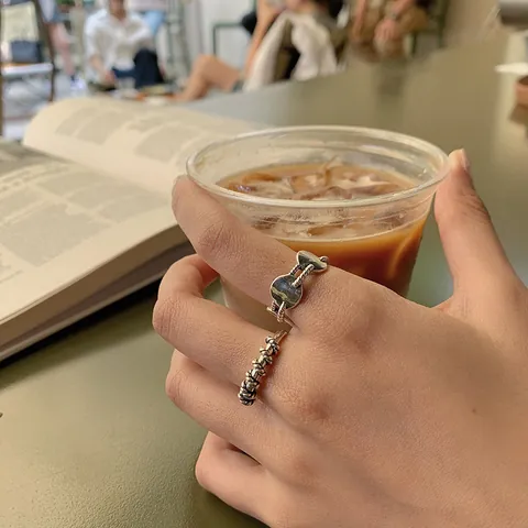 Vintage Thai Silver Plated Twisted Weave Open Ring For Women Minimalist Distressed 925 Sterling Silver Style Adjustable Fashion Finger Ring