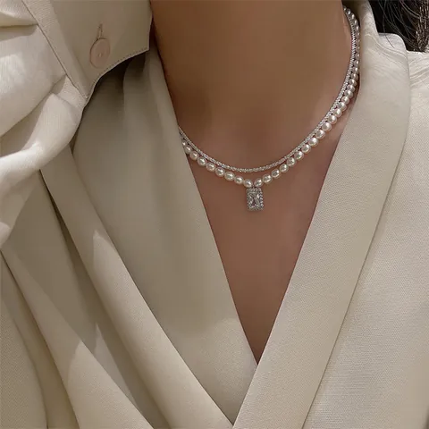 Collar de Cadena Brillante de Plata de Ley 925 para Mujer Joyería Minimalista Elegante Collar de Clavícula Brillante Moda
