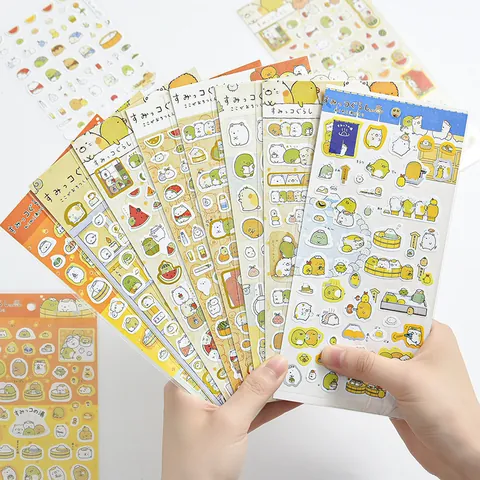 Niedliche Japanische Papier Aufkleber Vergoldung Cartoon Tier Journal Aufkleber DIY Schreibwaren Dekor Scrapbooking Aufkleber Für Schüler Kinder