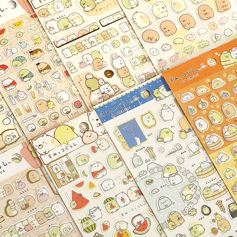 Niedliche Japanische Papier Aufkleber Vergoldung Cartoon Tier Journal Aufkleber DIY Schreibwaren Dekor Scrapbooking Aufkleber Für Schüler Kinder