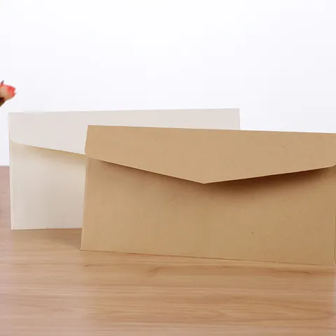 Vintage Kraft Paper Envelopes Blank Plain Black Cardboard Beige Stationery Envelopes For Invitations Greeting Cards Wedding Office Supplies
