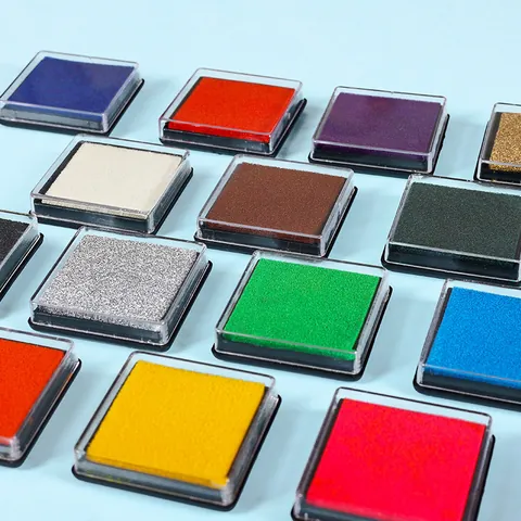 Almohadilla de Tinta de Pintura de Dedos Colorida Lavable para Niños Cuadrada DIY Scrapbooking Sellos Almohadillas Empronta Mano Bebé Suministros Arte