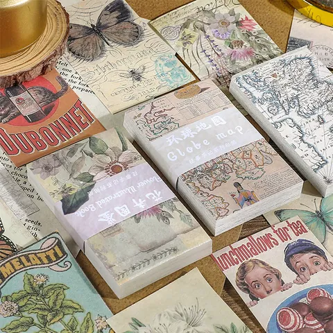 Vintage Scrapbook Materiaal Papier Set Voor Journaling DIY Decoratief Niet Klevend Collage Papier Pakket Bloemen Vlinder Kaart Stijlen