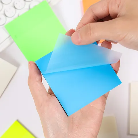 Notes Autocollantes en PET Transparentes Imperméables Éscriptibles Onglets d'Index Bloc-notes Colorés Fournitures de Bureau Scolaires