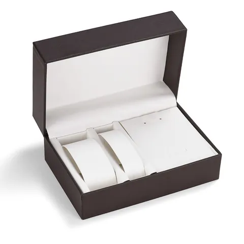 Scatola Regalo per Orologi e Gioielli in Carta Kraft Lussuosa Rettangolare Semplice Squisita Scatola per Confezioni Regalo di Compleanno Con Cuscino Morbido Organizer