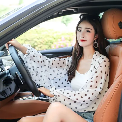 Women Summer Sun Protection Chiffon Shawl Paisley Floral Print Long Sleeve Sleeve Thin Driving Scarf Wrap Cardigan