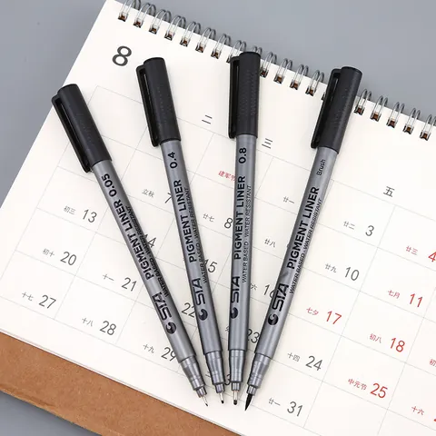 Professional STA 8050 Pigment Liner Drawing Pens Waterproof Fineliner Technical Sketching Pen Artists Writing Stationery Supplies