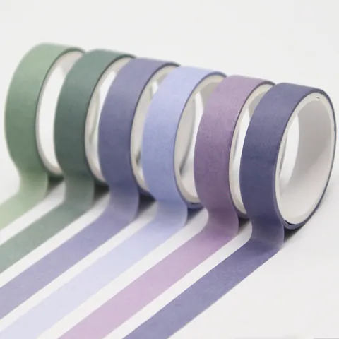 Morandi Salt Style Washi Tape Set Solid Color Grid Masking Tape For Scrapbooking DIY Decorative Stickers Journal Supplies