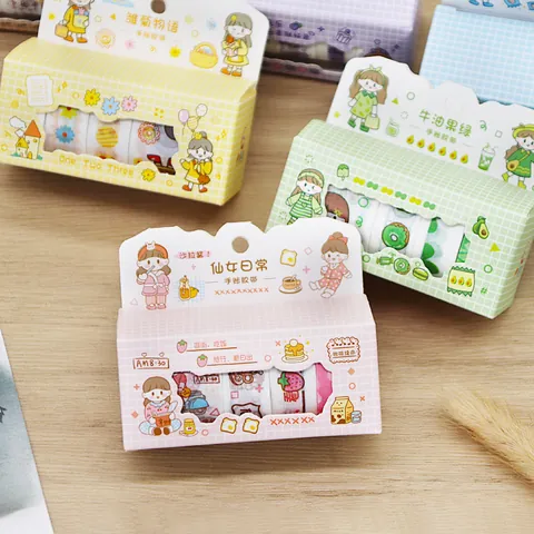 Cartoon Girl Washi Tape Set Washi Paper Masking Tape For Scrapbooking Journaling DIY Decorative Stationery Aesthetic Tape For Kids Teens