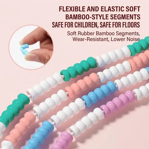 Corda per Saltare Regolabile a Perline per Bambini Principianti Morbida Corda Fitness Segmentata in PVC Antigroviglio Impugnatura a Onda Antiscivolo