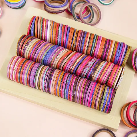 Minimalist Colorful Washi Paper Tape Set Multi Patterns Stripes Ultra Thin Decorative Masking Tapes Pack Box For Journal Scrapbook DIY Decorative Stationery Supply