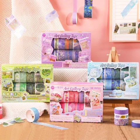Ensemble de Rubans Washi Galerie d'Art Peintures à l'Huile Impressionnistes Monet Van Gogh Ruban Décoratif pour Scrapbooking