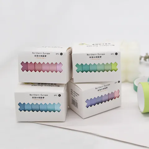 Regenbogen Gradient Washi Tape Set Candy Farbe Masking Tape Für DIY Scrapbooking Journaling Dekorative Schreibwaren Mehrere Rollen