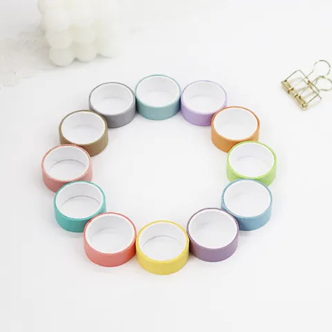 Solid Color Washi Tape Set Macaron Rainbow DIY Masking Tapes Scrapbooking Supplies Journaling Decorative Stationery Adhesive Paper Tape