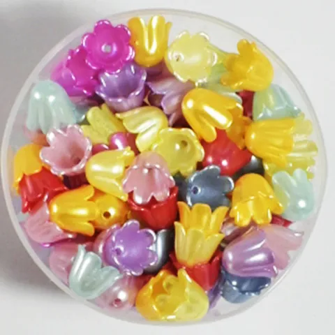 Pearl Luster Three Dimensional Petal Beads Lily Of The Valley Shaped Loose Beads For DIY Jewelry Making Earring Hair Accessories Phone Case Material Plastic Resin