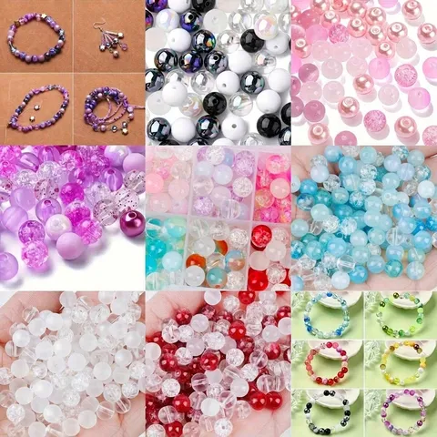 8mm Acrylic Round Beads Assorted Colors Mix Loose Spacer Beads For DIY Jewelry Making Bracelet Necklace Handmade Crafting