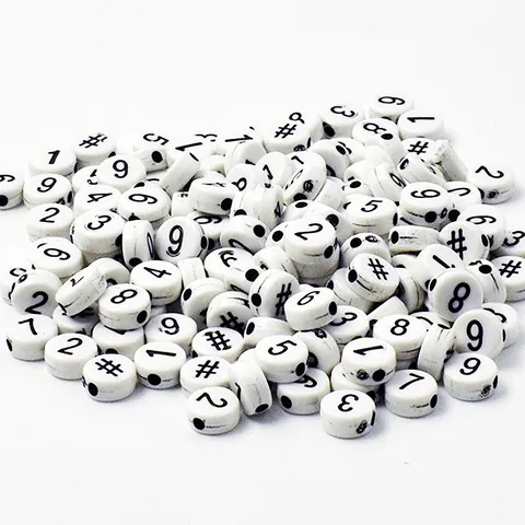 Acryl Getal Kralen Plat Rond Alfabet Kralen Voor Kinderen Vroege Educatie DIY Sieraden Armband Ketting Maken Losse Kralen